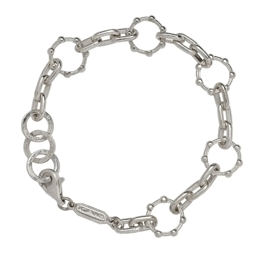 K.AND. chain link bracelet in polished 925 silver
